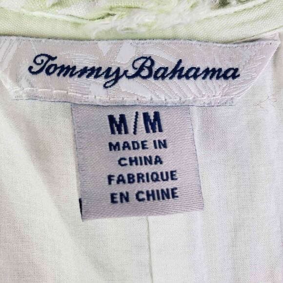 Tommy Bahama Two Palms Green Striped Ruffle Linen Shift Dress Size Medium - Picture 7 of 10